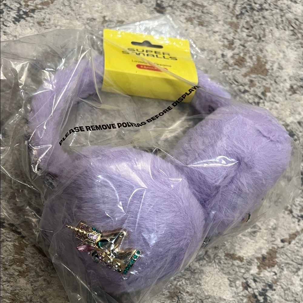 Purple Fuzzy Kids Earmuffs